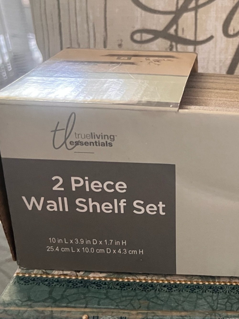 trueliving essentials 2-Piece Wall Shelf Set in Brown